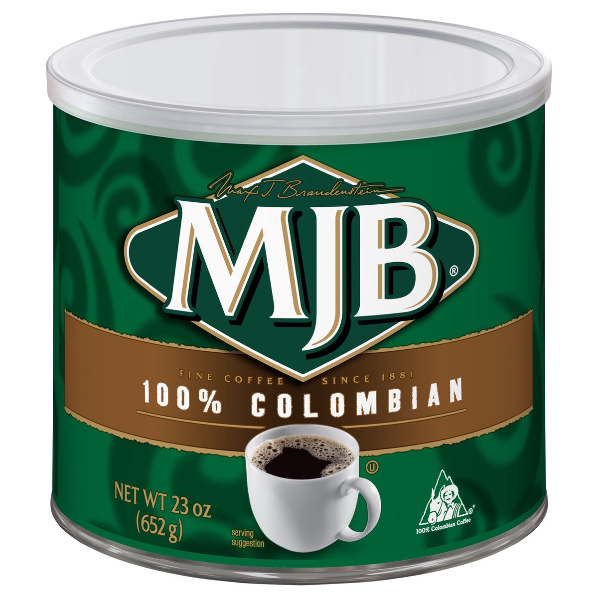 slide 1 of 8, MJB Coffee Colombian Medium Roast Ground - 23 oz Can, 23 oz