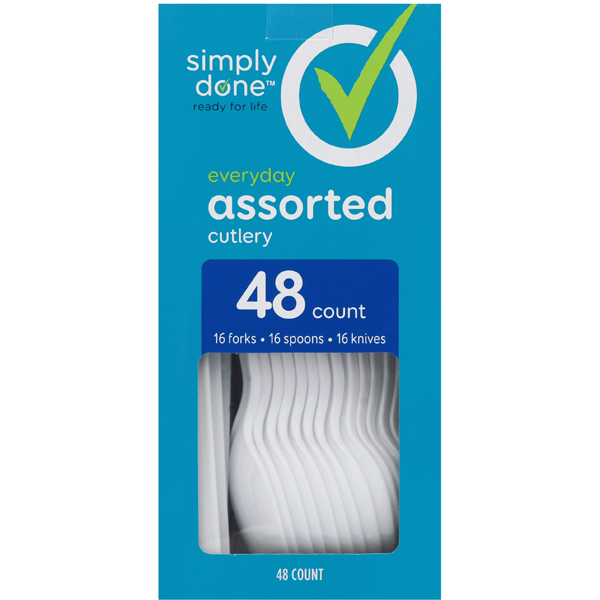 slide 1 of 1, Simply Done Everyday Assorted Cutlery, 48 ct