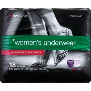 slide 1 of 1, CVS Health Women's Underwear Moderate Absorbency Xl Lavender, 18 ct