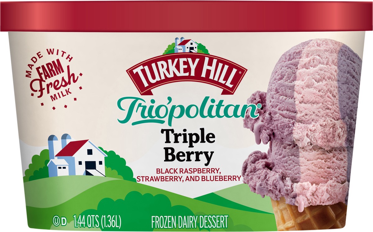 slide 2 of 5, Turkey Hill Trio'politan Triple Berry, 1.44 qt