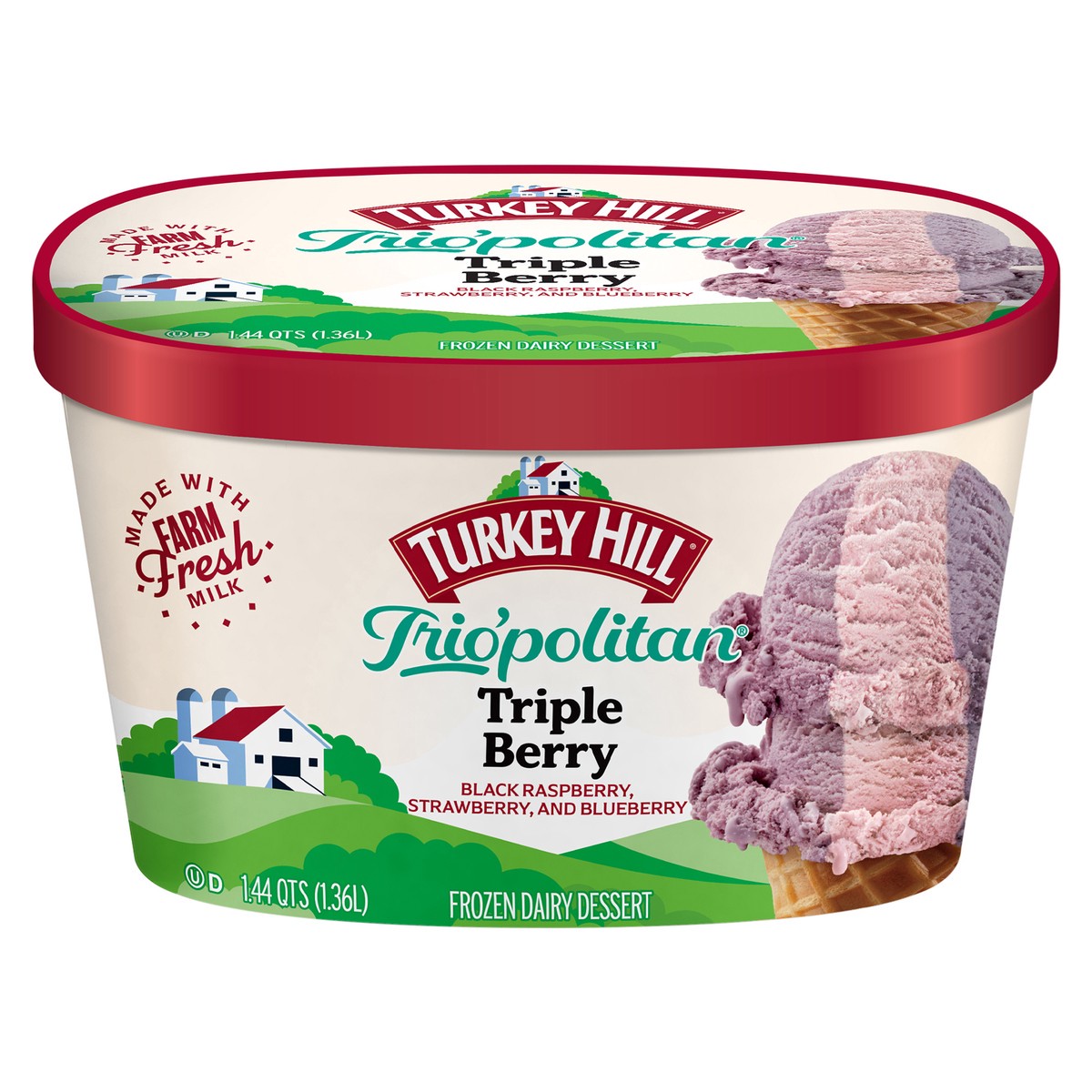 slide 4 of 5, Turkey Hill Trio'politan Triple Berry, 1.44 qt