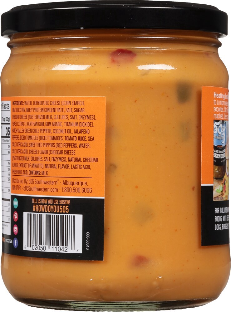 slide 4 of 4, 505 Southwestern Medium Green Chile Queso Dip, 15 oz