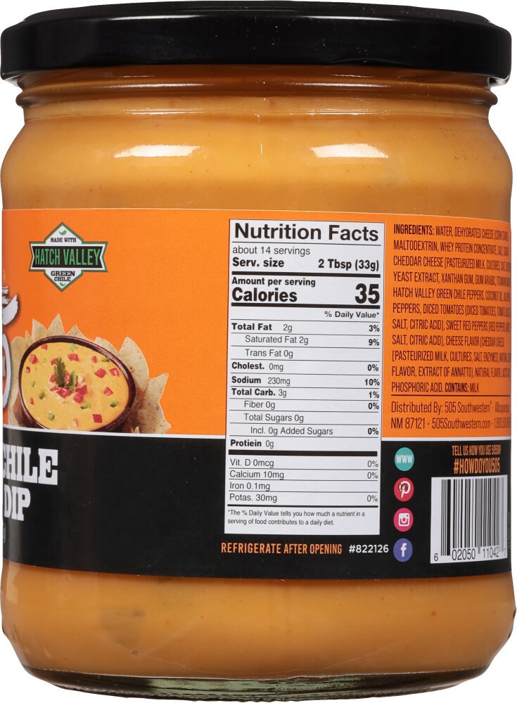 slide 2 of 4, 505 Southwestern Medium Green Chile Queso Dip, 15 oz
