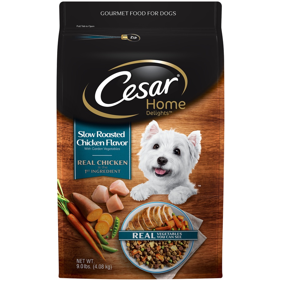 slide 1 of 1, Cesar Home Delights Slow Roasted Chicken Flavor with Garden Vegetables, 9 lb