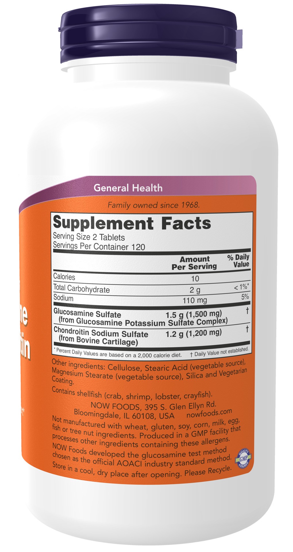 slide 4 of 4, NOW Glucosamine & Chondroitin Extra Strength - 240 Tablets, 240 ct