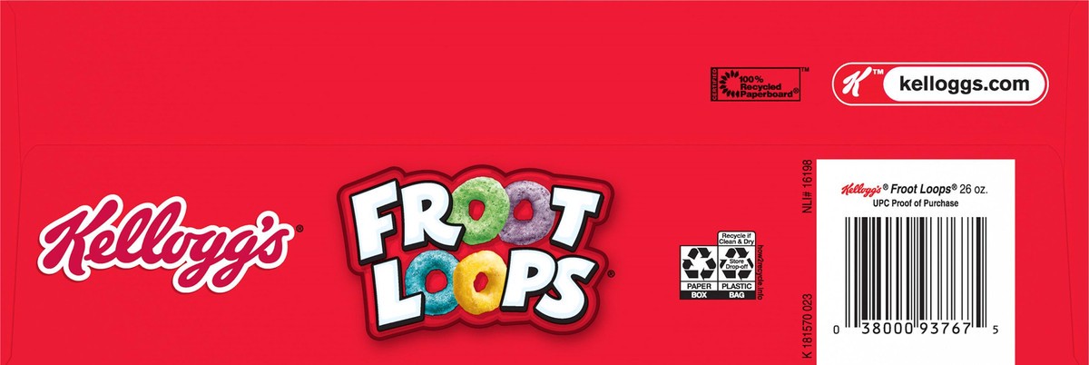 slide 7 of 10, Kellogg's Froot Loops Original Cold Breakfast Cereal, 26 oz