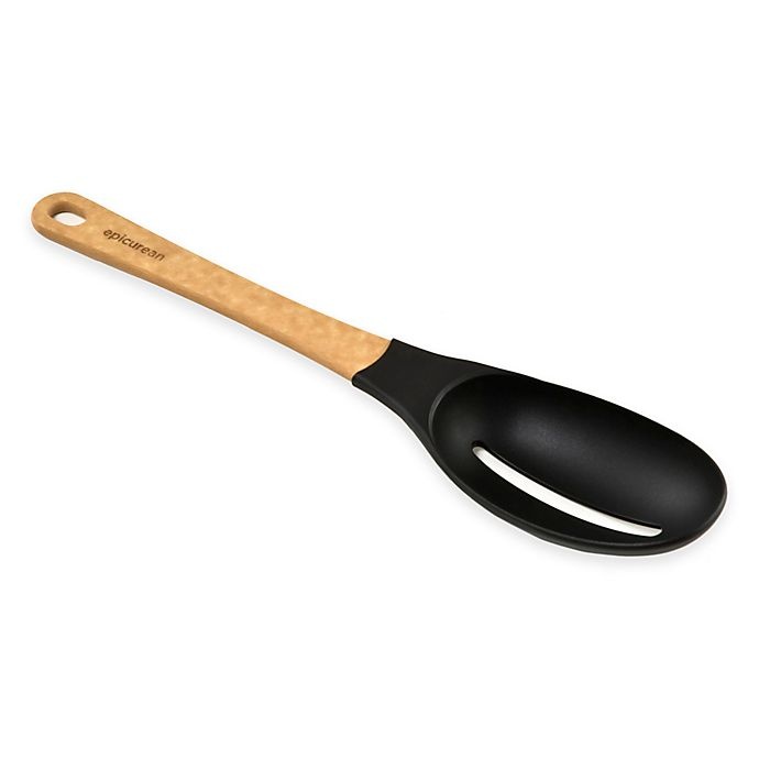 slide 1 of 1, Epicurean Gourmet Series Nylon Slotted Spoon - Black, 1 ct