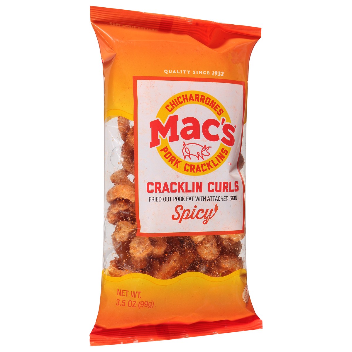 slide 3 of 14, Mac's Cracklin Curls Spicy Pork Cracklins 3.5 oz, 3.5 oz