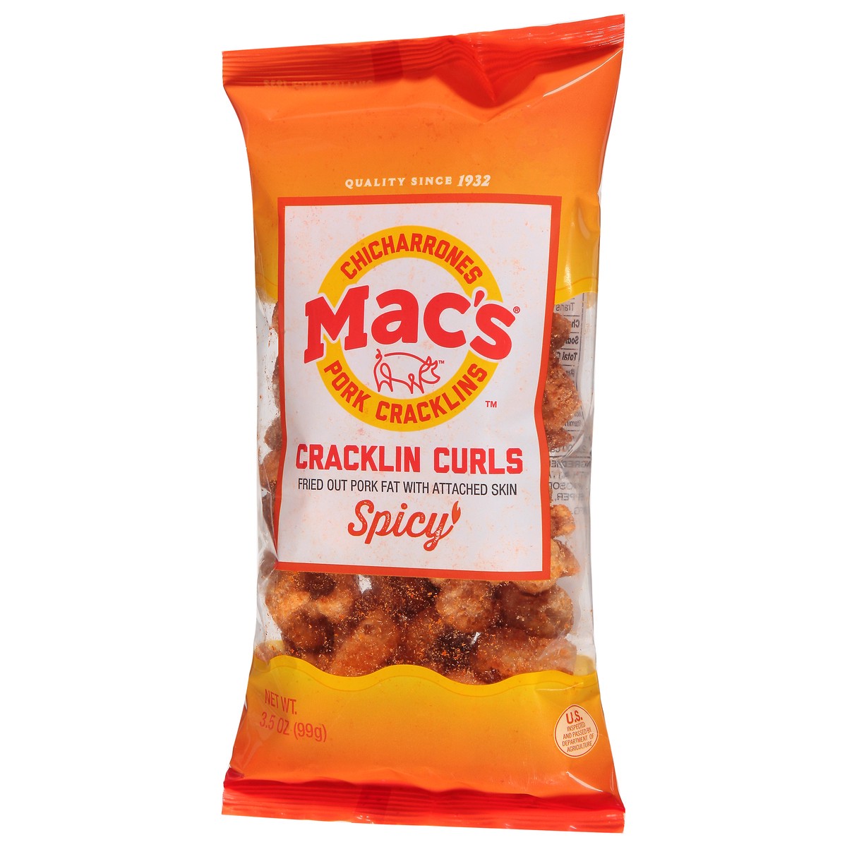 slide 4 of 14, Mac's Cracklin Curls Spicy Pork Cracklins 3.5 oz, 3.5 oz