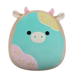 Squishmallows 12" Cookie Cow With Pastel Blue Icing and Flowers