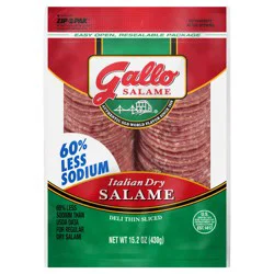 Gallo Deli Thin Sliced Italian Dry Salami, 15.2 oz.