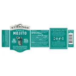 STIRRINGS Mojito Cocktail Mixer - 750 ml