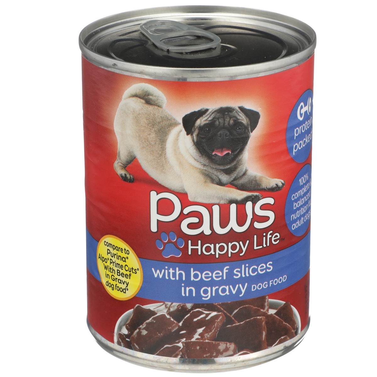 slide 7 of 11, Paws Happy Life Dog Food with Beef Slices in Gravy 13.2 oz, 13.2 oz