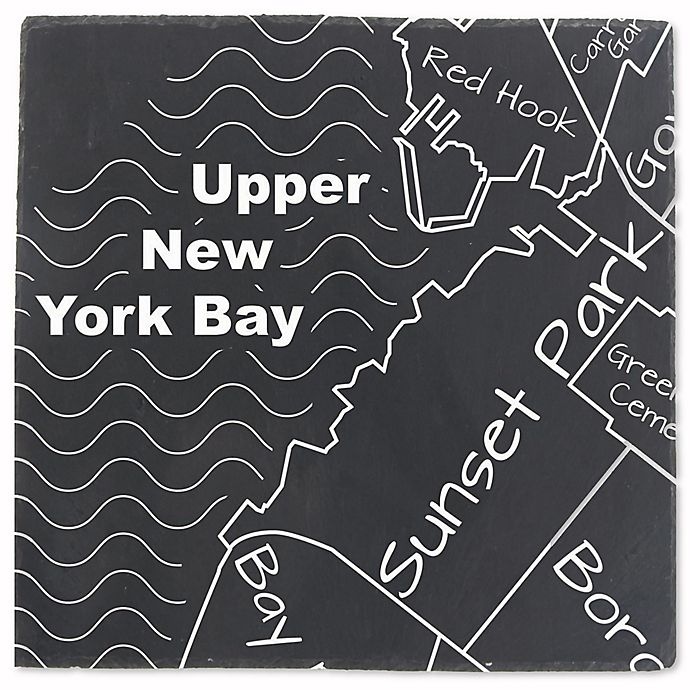 slide 2 of 5, Thirstystone Brooklyn Map Slate Coasters - Black/White, 4 ct