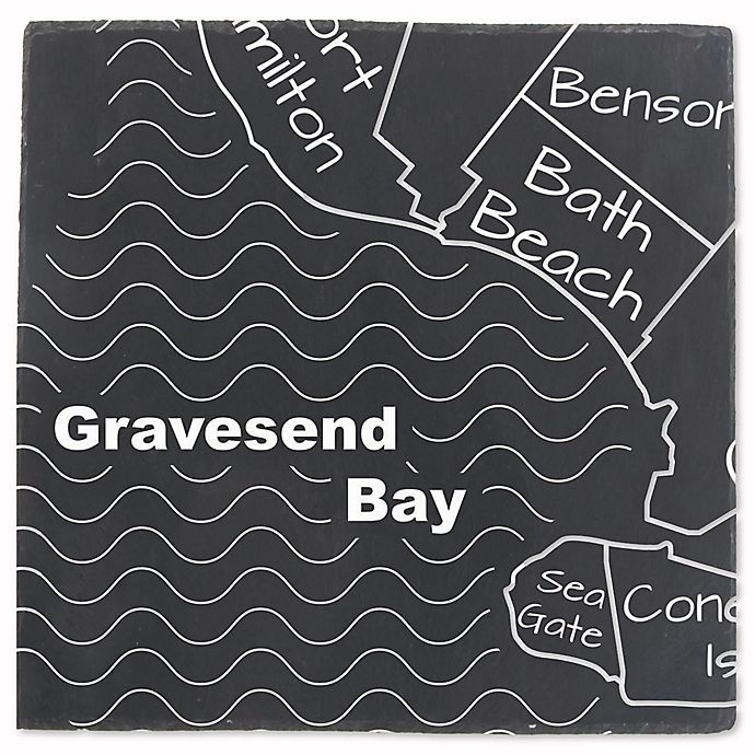 slide 3 of 5, Thirstystone Brooklyn Map Slate Coasters - Black/White, 4 ct