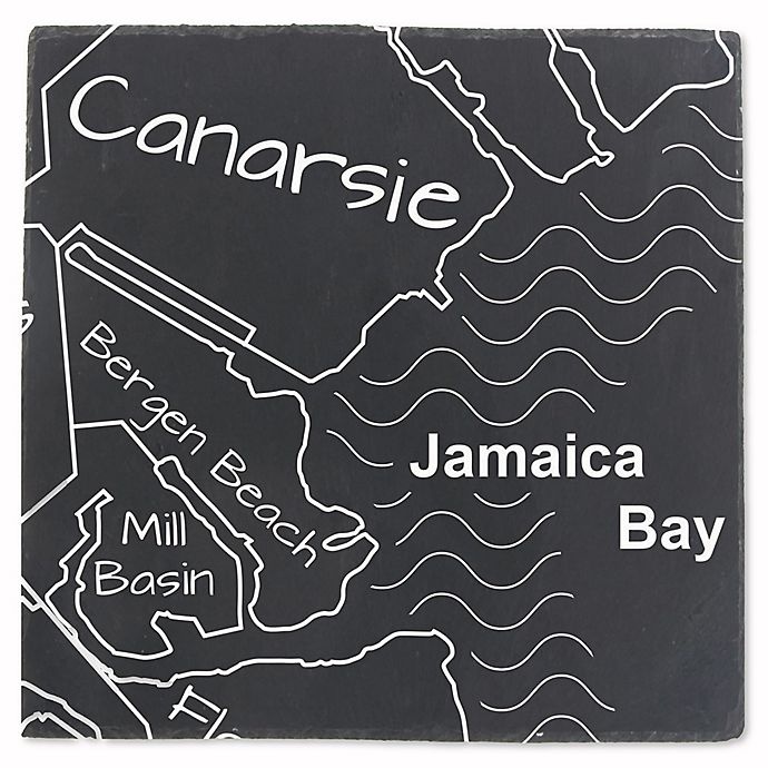 slide 4 of 5, Thirstystone Brooklyn Map Slate Coasters - Black/White, 4 ct