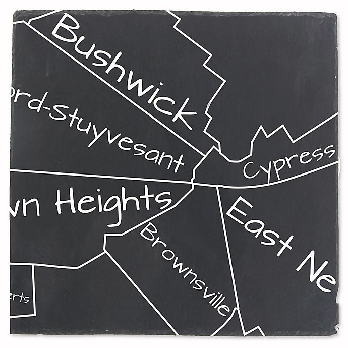 slide 5 of 5, Thirstystone Brooklyn Map Slate Coasters - Black/White, 4 ct