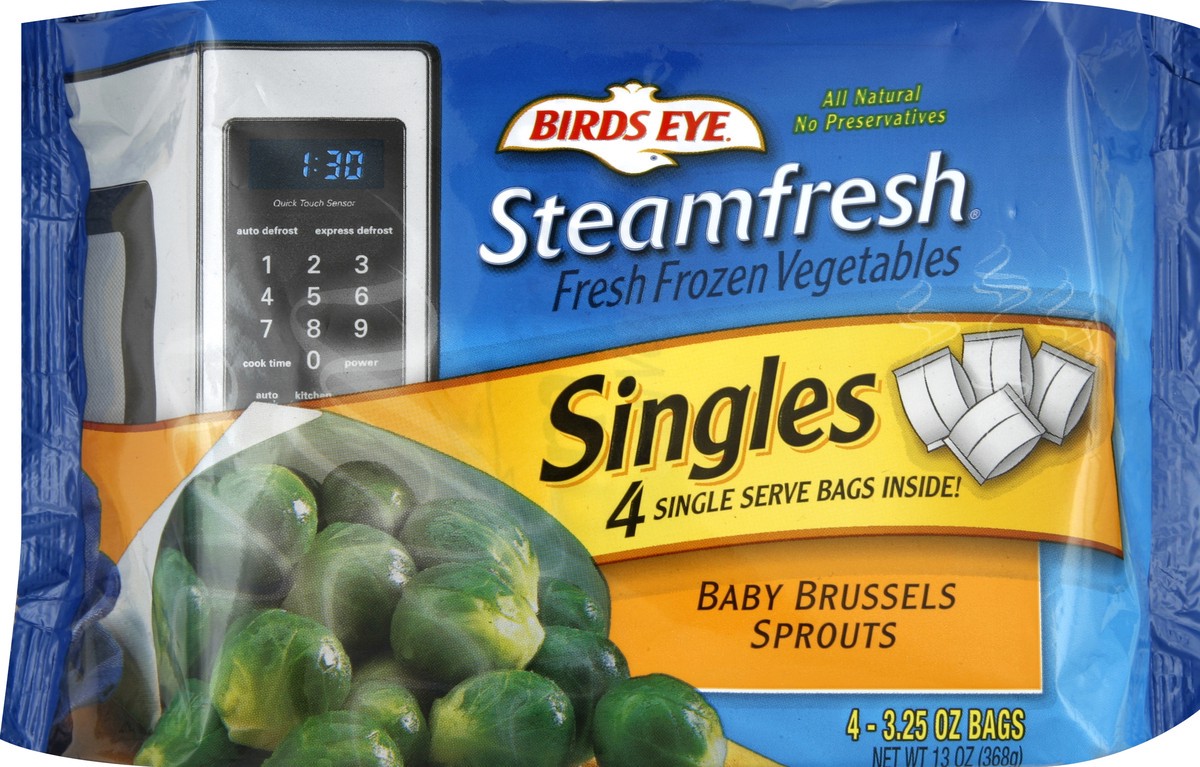 slide 5 of 5, Birds Eye Singles Baby Brussels Sprouts, 4 ct; 3.25 oz