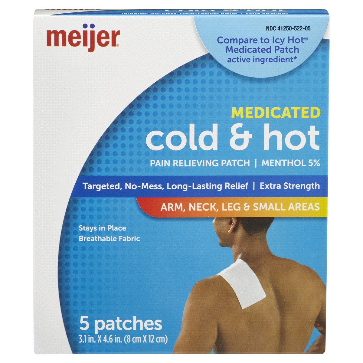 slide 1 of 5, Meijer Medicated Cold & Hot Patch, Menthol, 5 ct