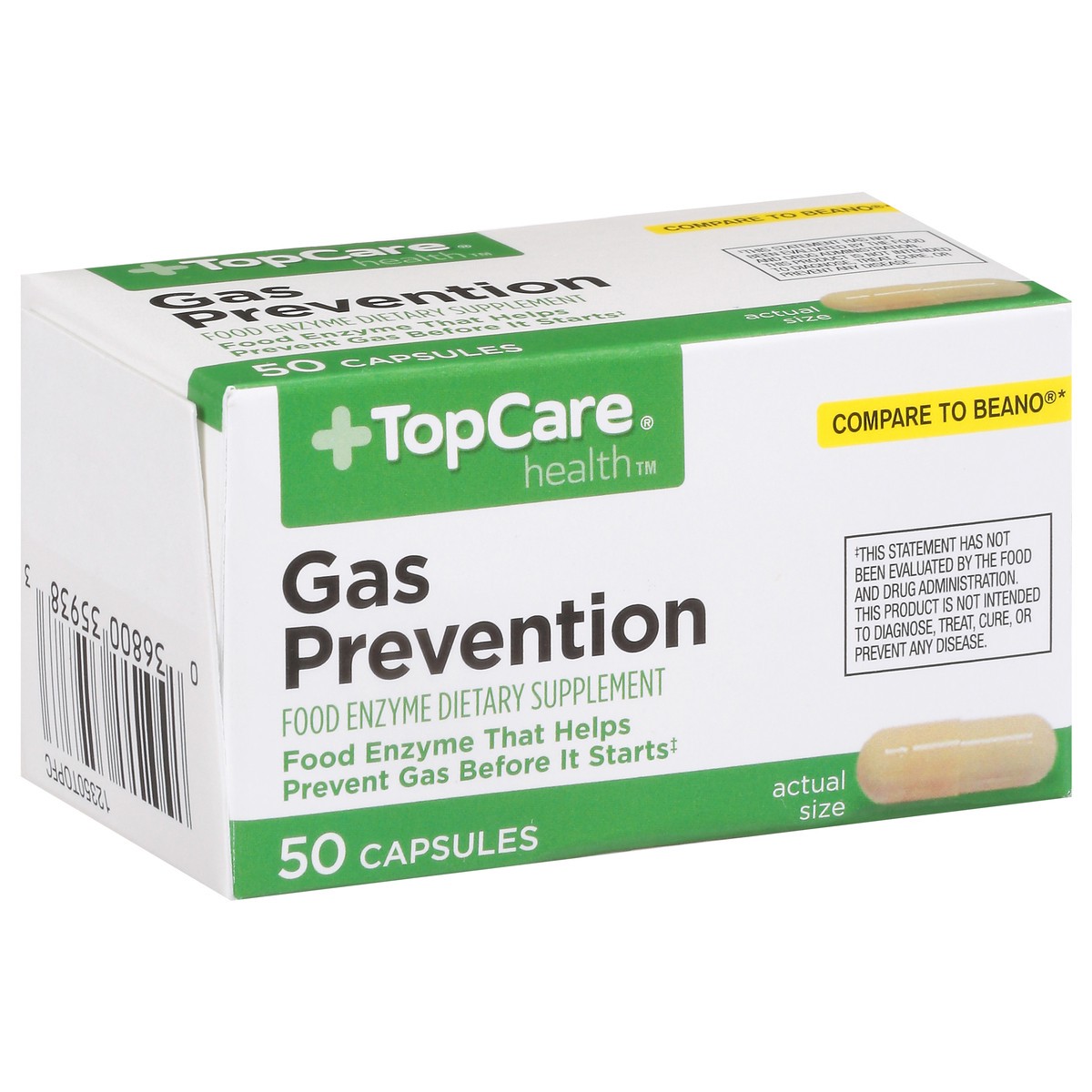 slide 3 of 9, TopCare Anti-Gas Capsules, 50 ct