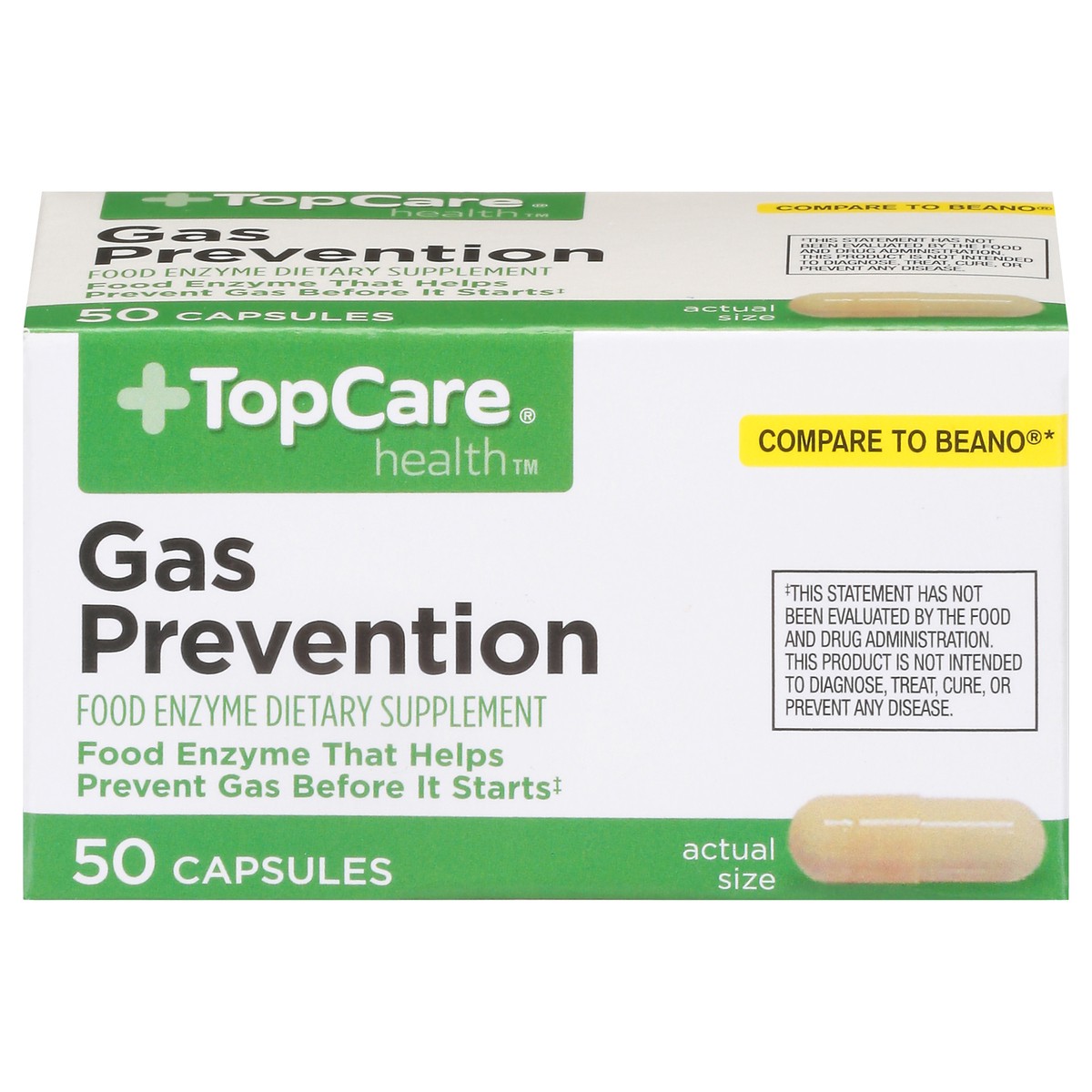 slide 1 of 9, TopCare Anti-Gas Capsules, 50 ct