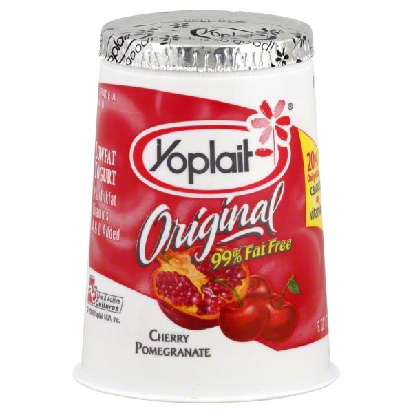 slide 1 of 1, Yoplait Original Cherry Pomegranate Low Fat Yogurt, 6 oz