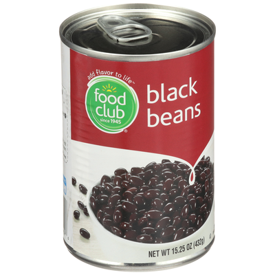 slide 1 of 1, Food Club Black Beans, 15.25 oz