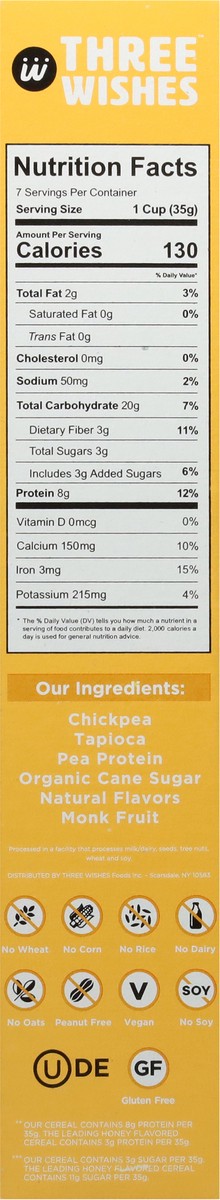 slide 9 of 12, Three Wishes Grain Free Honey Flavored Cereal 8.6 oz, 8.6 oz