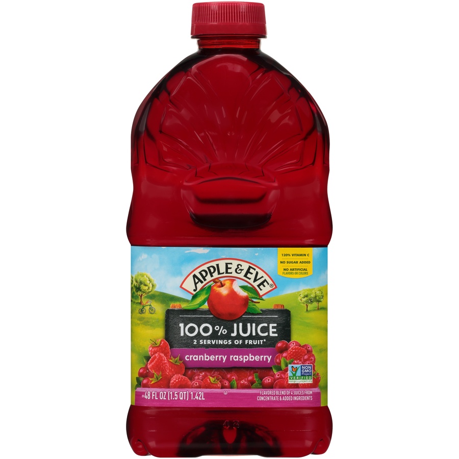 slide 1 of 8, Apple & Eve Cranberry Raspberry Juice, 48 fl oz