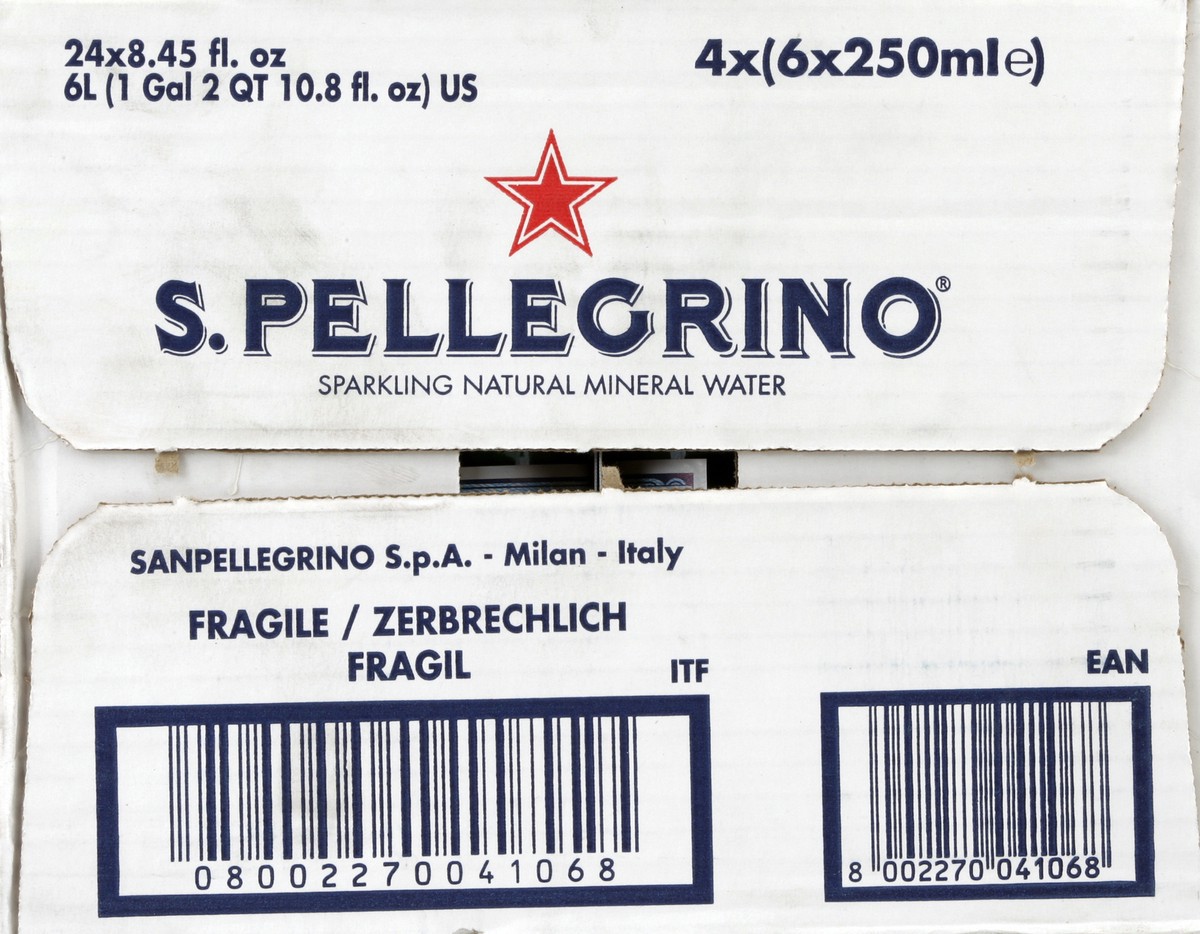 slide 5 of 6, S.Pellegrino Sparkling Natural Mineral Water, 24 Pack of Glass Bottles, 202.8 oz