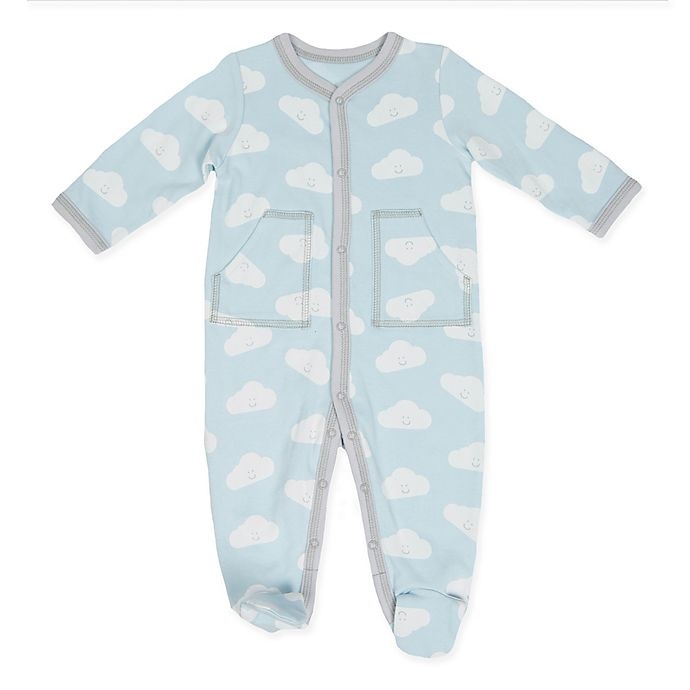 slide 1 of 1, Sterling Baby Newborn Cloud Footie - Blue, 1 ct