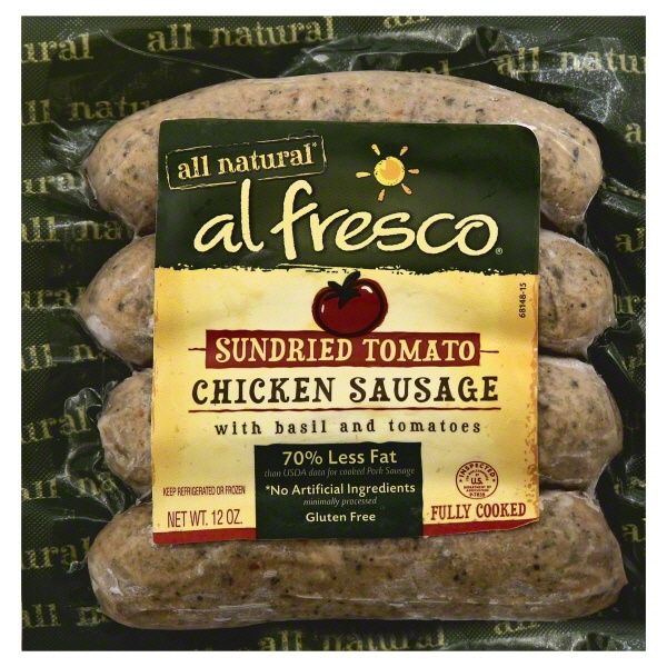 slide 1 of 1, Al Fresco Chicken Sausage, Sun Dried Tomato & Basil, 4 ct; 12 oz