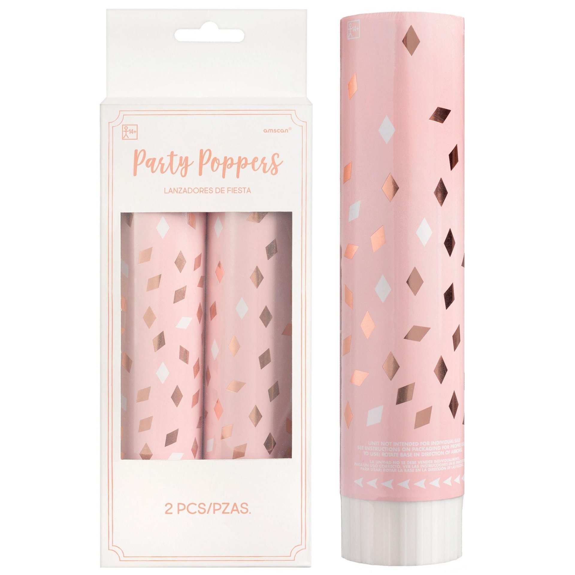 slide 1 of 1, Party City Metallic Blush Birthday Confetti Party Poppers, 2 ct