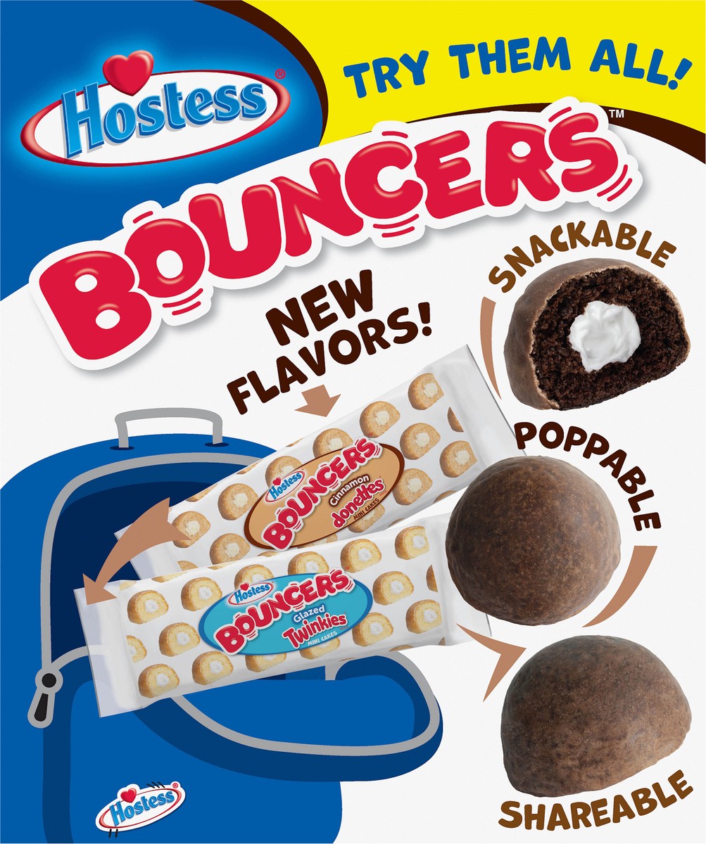 slide 4 of 9, HOSTESS BOUNCERS Glazed Chocolate DING DONGS, Packable Pouches, Perfect for Lunchboxes – 5 Pouches , 8.2 oz, 5 ct