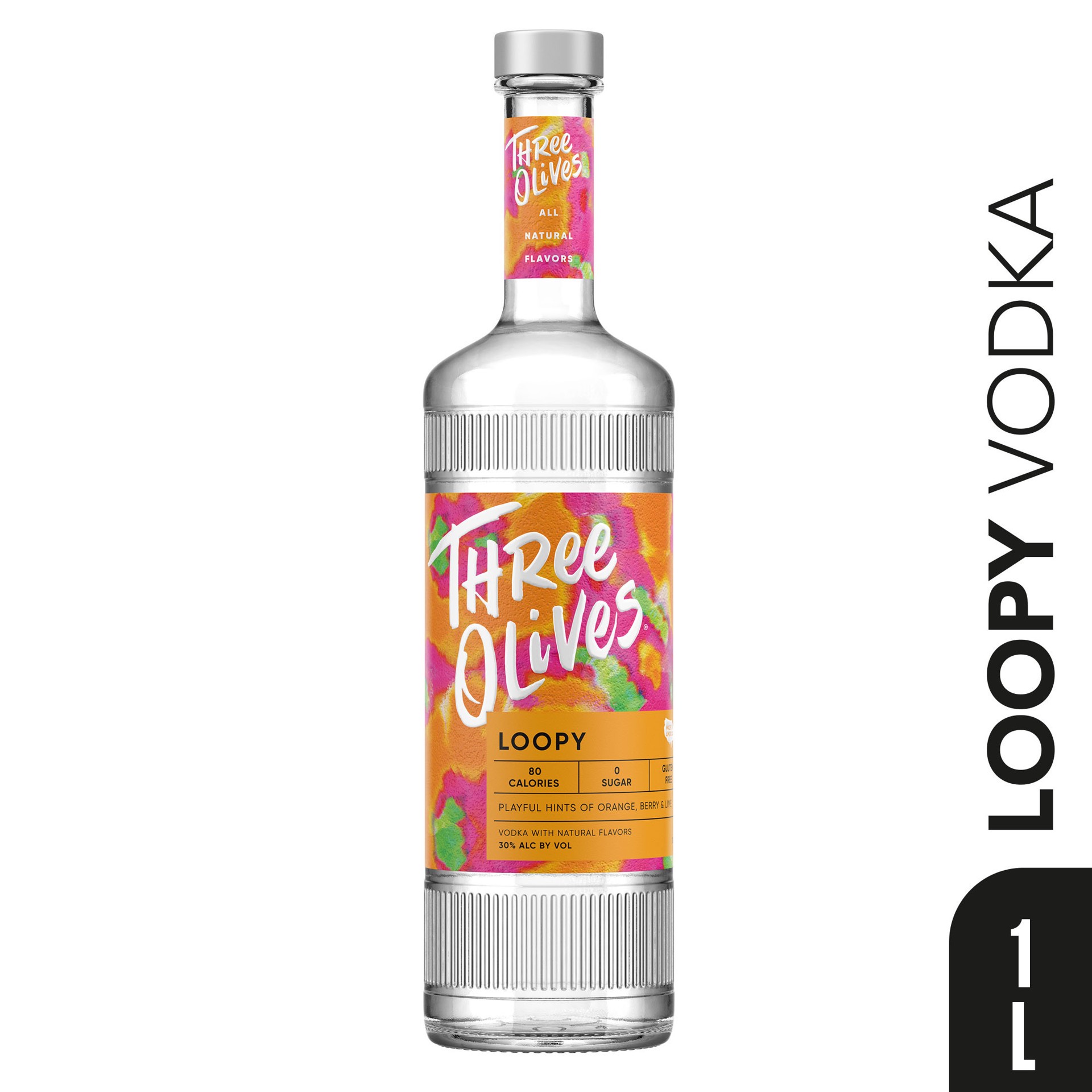slide 5 of 9, Three Olives Vodka Loopy 60 Proof (1 L), 1 liter