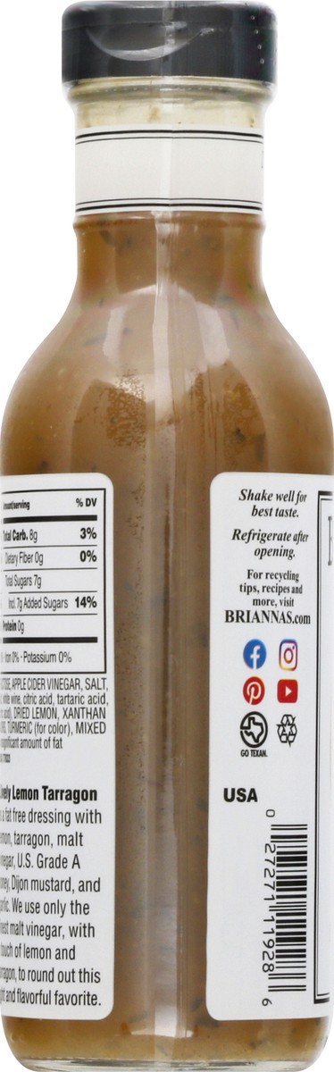 slide 4 of 13, BRIANNAS Brianna's Lemon Tarragon Salad Dressing Fat Free, 12 fl oz