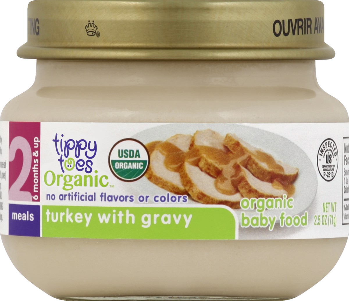 slide 5 of 6, Tippy Toes Turkey With Gravy Organic Baby Food, 2.5 oz