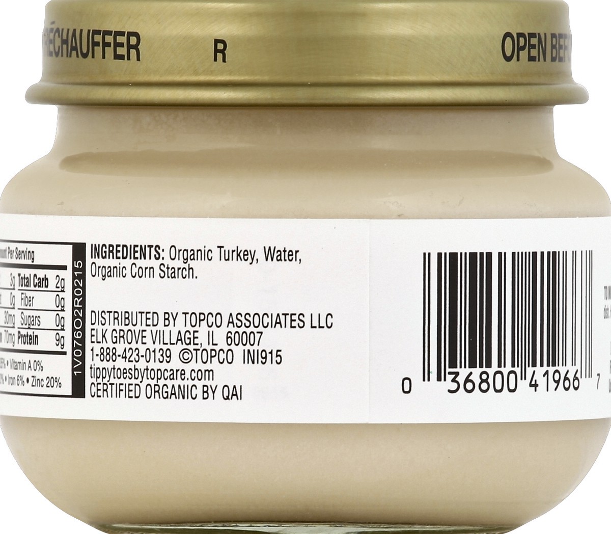 slide 6 of 6, Tippy Toes Turkey With Gravy Organic Baby Food, 2.5 oz