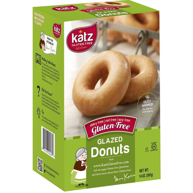 slide 1 of 3, Katz Frozen Gluten Free Glazed Donuts - 14oz, 14 oz