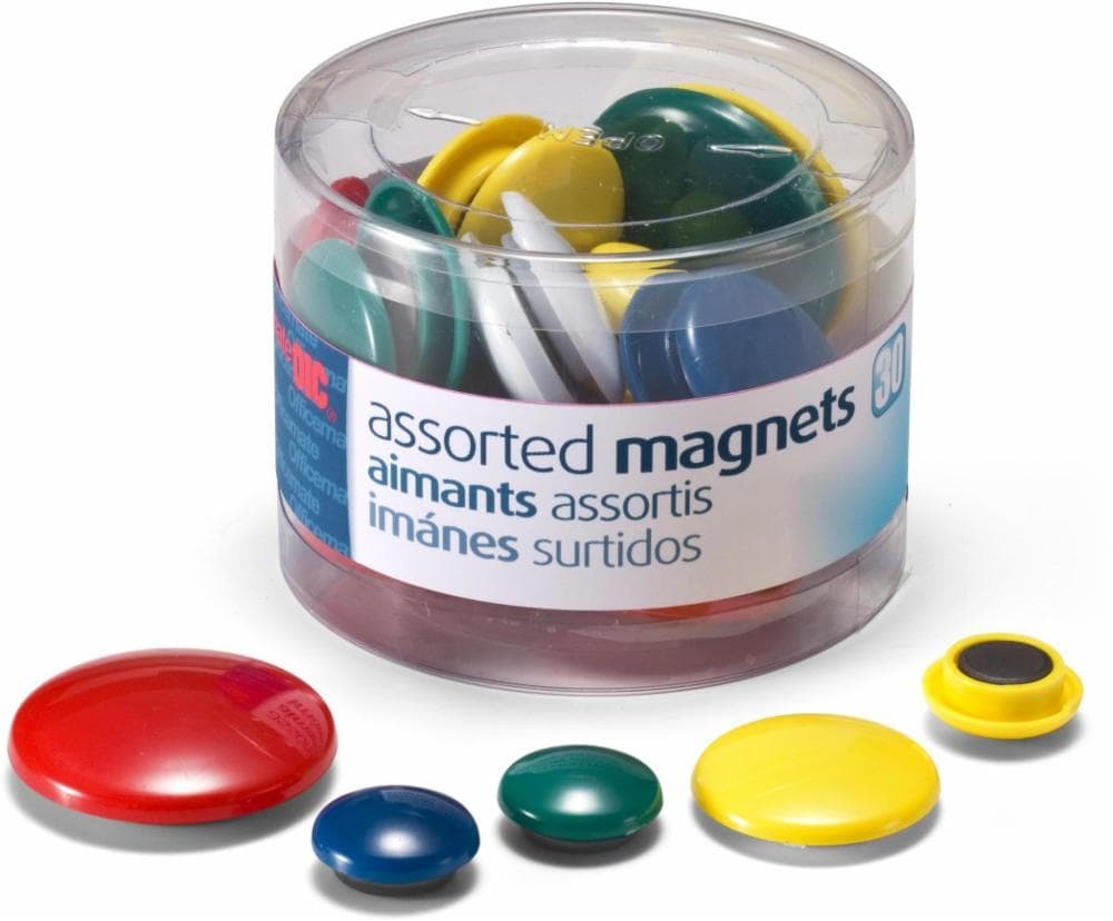 slide 1 of 1, OfficeMate Assorted Magnets, 30 ct