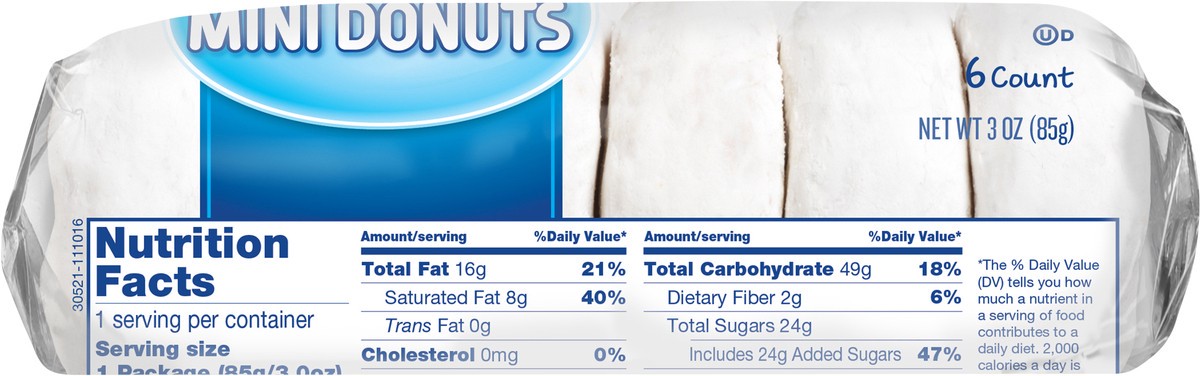 slide 12 of 12, Tastykake Powdered Sugar Mini Donuts, Powered Donuts, 6 Count, 6 ct