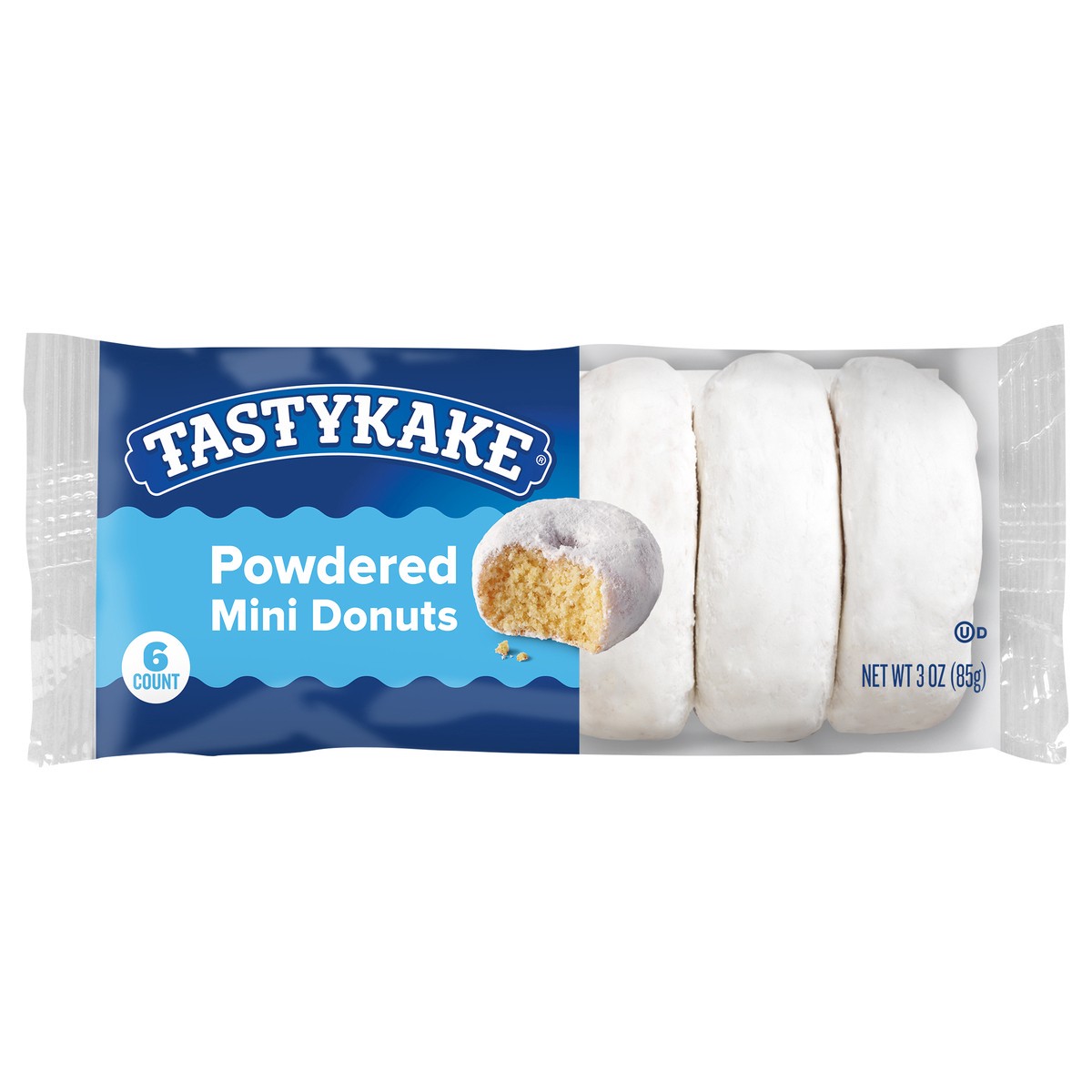 slide 1 of 12, Tastykake Powdered Sugar Mini Donuts, Powered Donuts, 6 Count, 6 ct