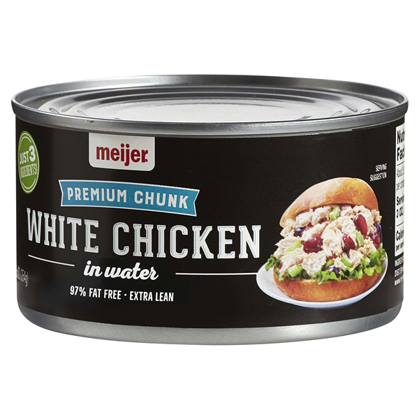 slide 8 of 29, Meijer Premium Chunk Canned White Chicken, 12.5 oz