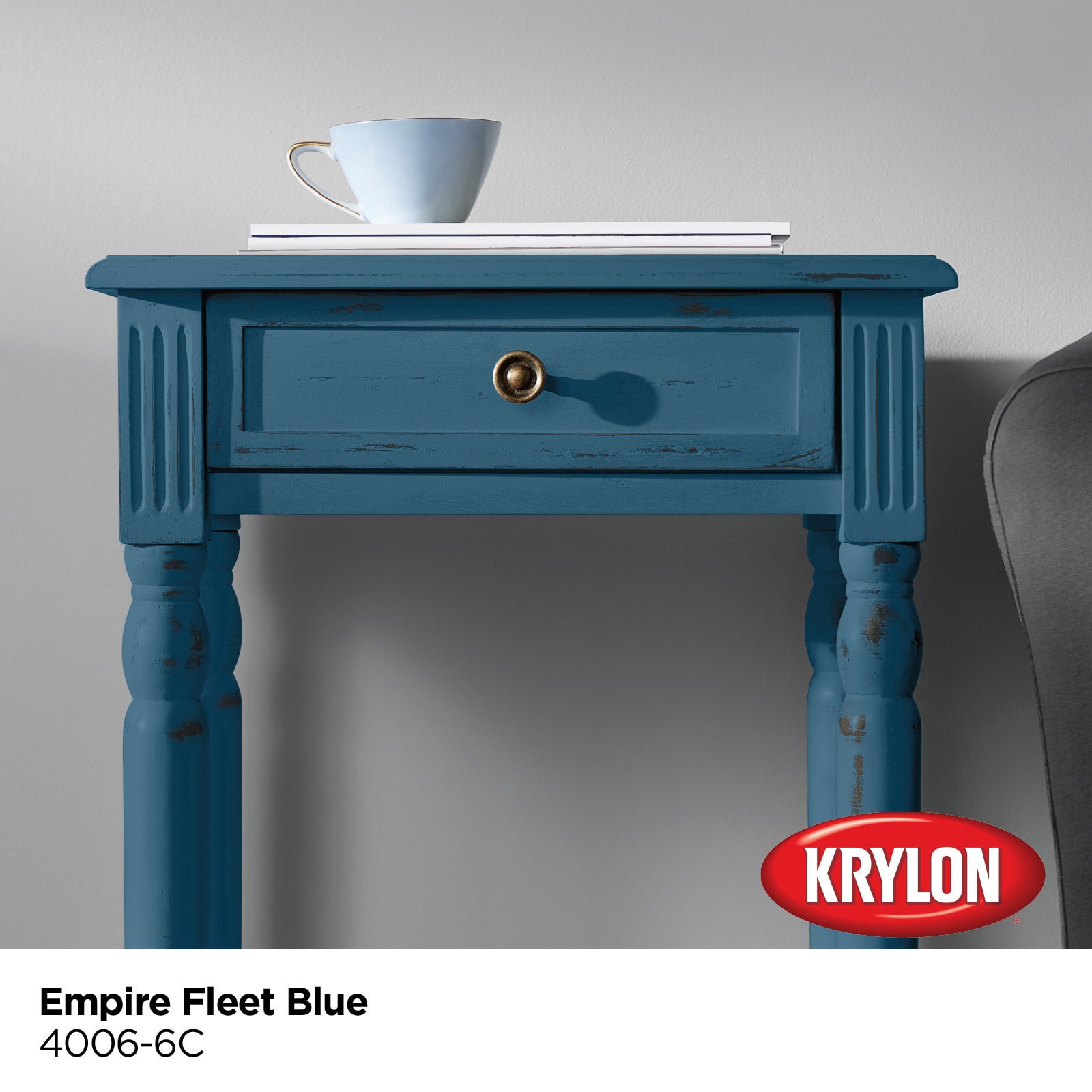slide 6 of 6, Krylon Empire Fleet Blue 4006-6c Water-based Chalky Paint (1-Quart), 1 ct