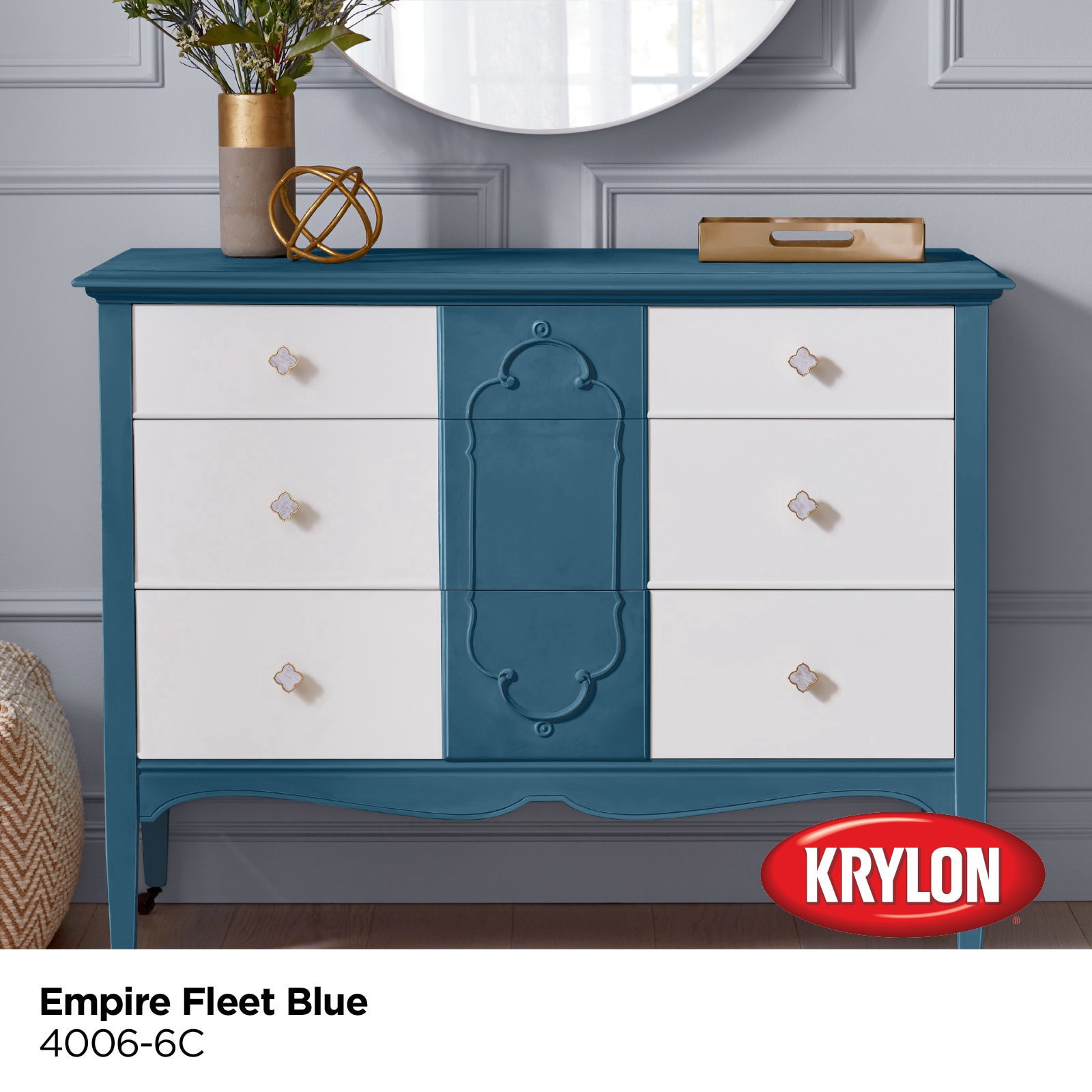slide 2 of 6, Krylon Empire Fleet Blue 4006-6c Water-based Chalky Paint (1-Quart), 1 ct