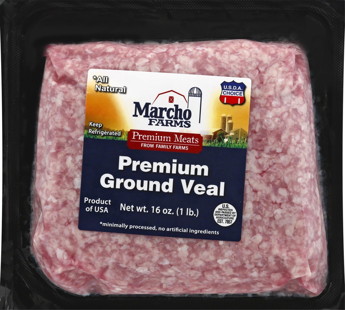 slide 1 of 12, Marcho Farms Premium Ground Veal 16 oz, 16 oz