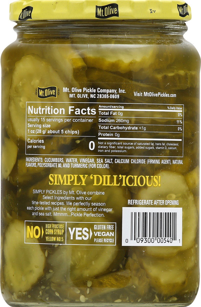 slide 4 of 9, Mt. Olive Simply Pickles Hamburger Dill Chips, 24 oz