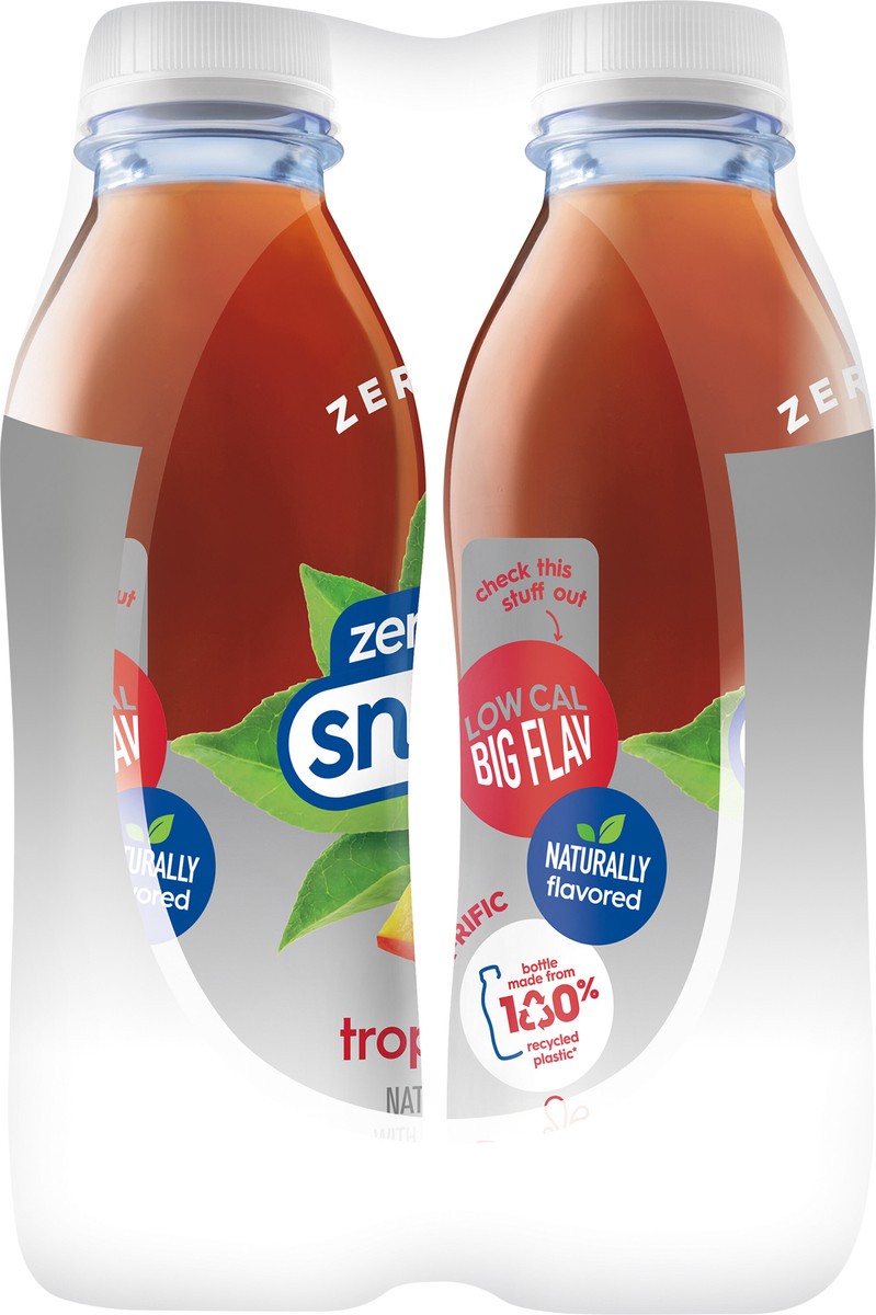 slide 2 of 7, Snapple Zero Sugar Trop-Rocka Tea, 16 fl oz recycled plastic bottle, 6 pack - 6 ct, 6 ct; 16 oz