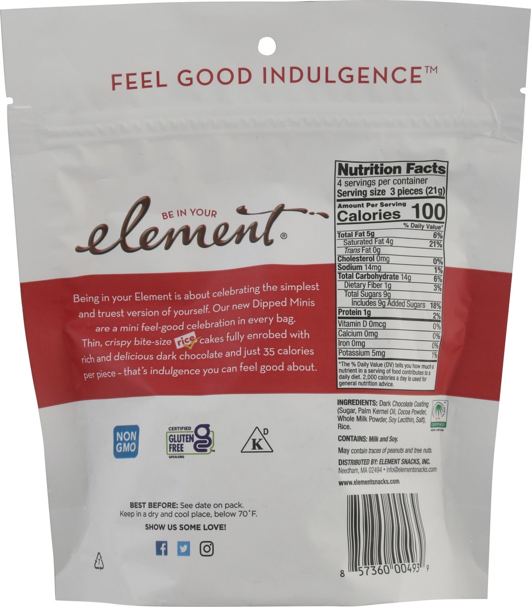 slide 2 of 9, Element Dark Chocolate Dipped Minis Rice Cakes 3 oz, 3 oz