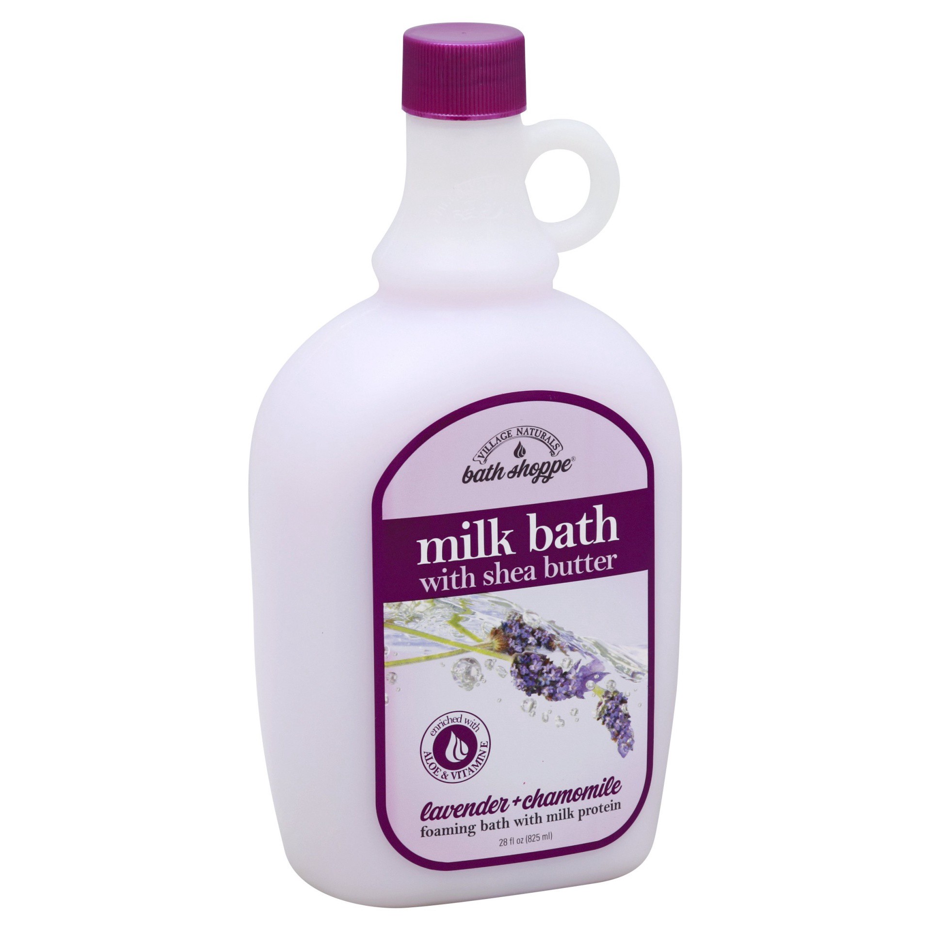 slide 1 of 1, Village Naturals Bath Shoppe Ultra-Moisturizing Milk Bath With Shea Butter, Lavender And Chamomile, 28 fl oz